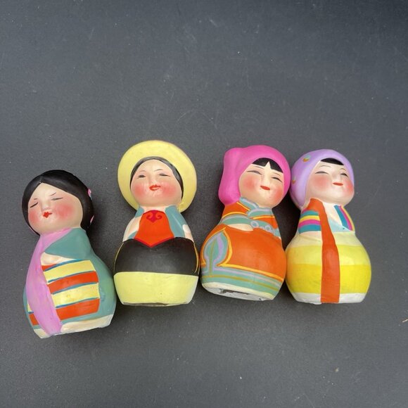 Vintage 3" Wuxi Huisang Clay Figurines Chinese Ladies set of 4 Handpainted. - Picture 8 of 14